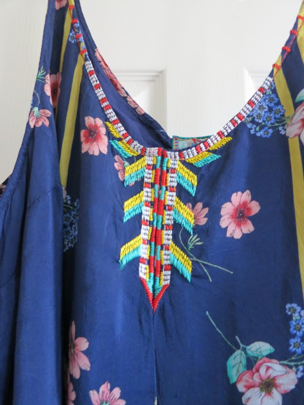 Johnny Was XXL Lined JumpSuit Blue Zaiko New With Tags - Picture 3 of 13
